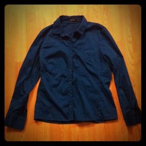 Blue button down long sleeve shirt
