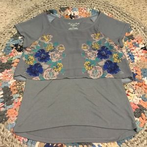 Floral boxy sleeved tee