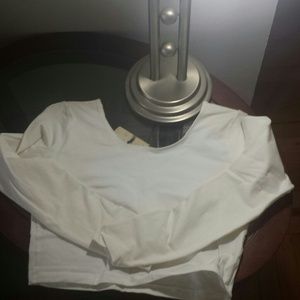 American Apparel white longsleeve crop top