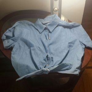 American Apparel denim crop top