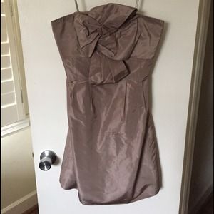 jcrew taffeta bow monde dress light pewter size 0.