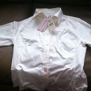 Banana republic white button down top