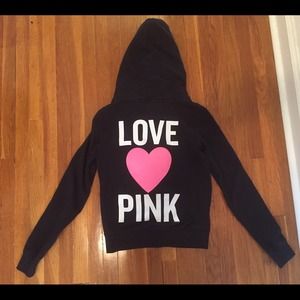 Love pink black, pink & white hoodie