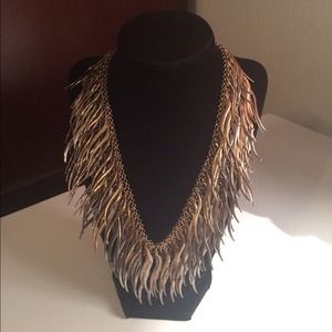 On trend two tone fringe necklace