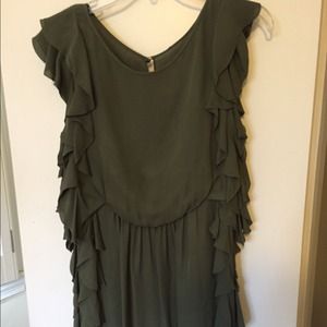 TIBI hunter green cocktail dress size 4