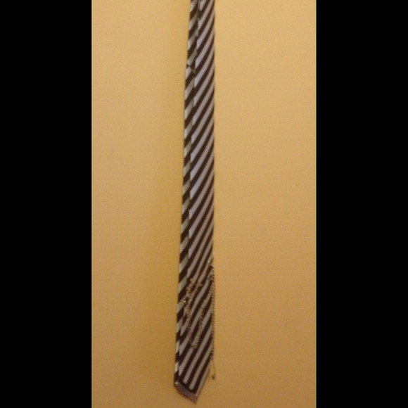 A cute black and white striped tie.
