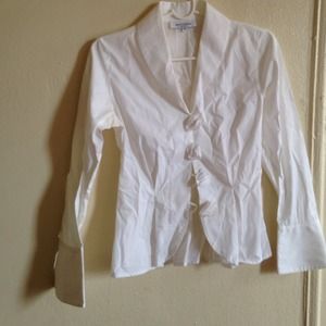 Fancy white blouse with flower detail