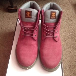 Timberland. pink with gray details
