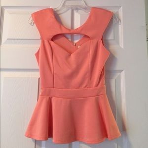 Pink peplum top size small worn once