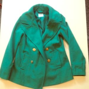 One hour SALE!!!Peacoat in Kelly green!!!!NWOT