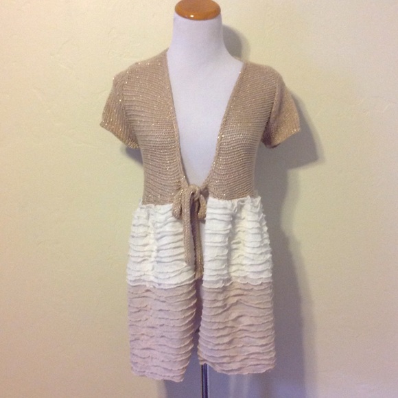 MM Couture Tops - Knit and Ruffle Cardigan