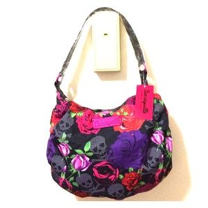Betseyville pleated hobo in punk rose & skulls