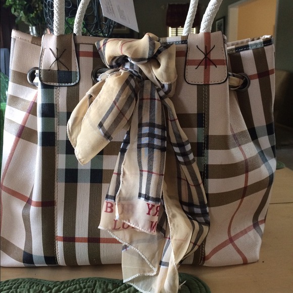 Burberry tote with scarf