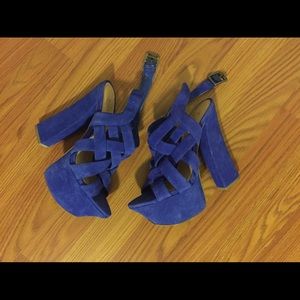 sold. Jessica Simpson Royal Blue Platforms