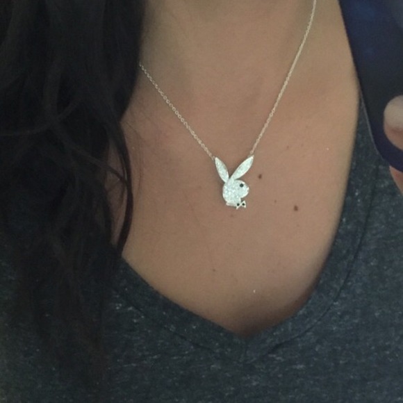 Rhinestone Playboy Bunny Necklace Store 