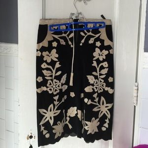 Suede midi skirt