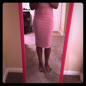 Pink pencil skirt