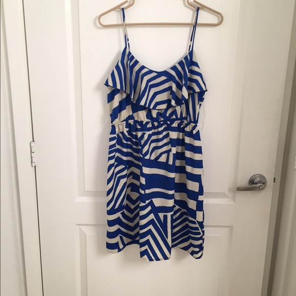 Cobalt Blue/Cream stripe Dress