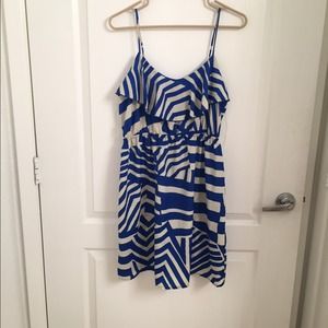 Cobalt Blue/Cream stripe Dress