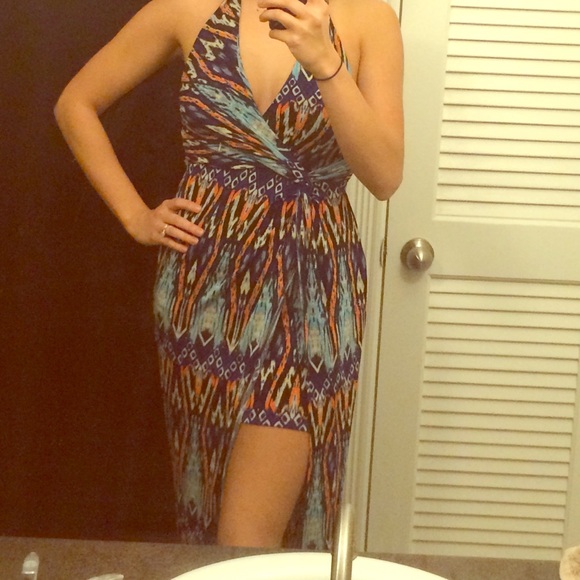 FOREVER 21 Multi Colored Dress with Slit