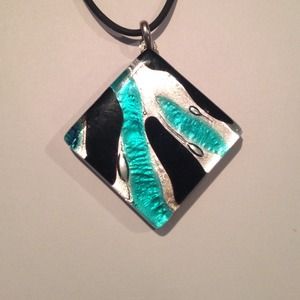 SOLD: Blown Glass Pendant Necklace