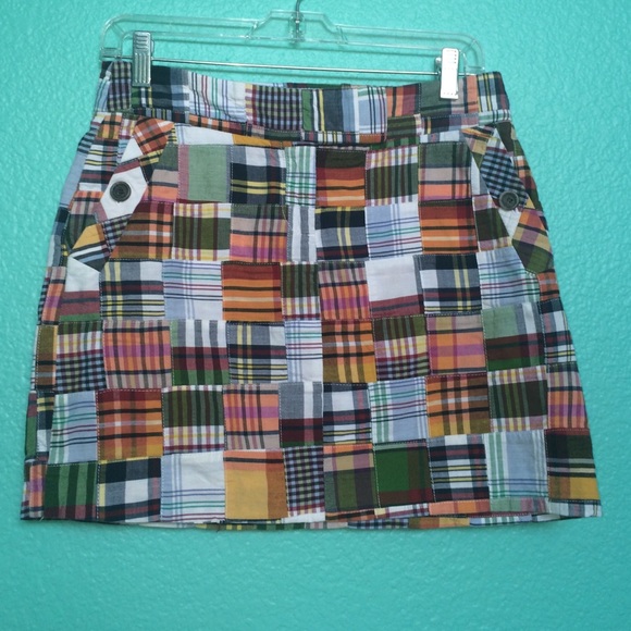 J Crew Madras Plaid Mini Skirt 0-4