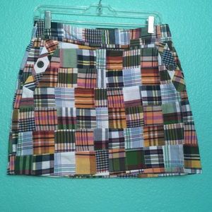 J Crew Madras Plaid Mini Skirt 0-4