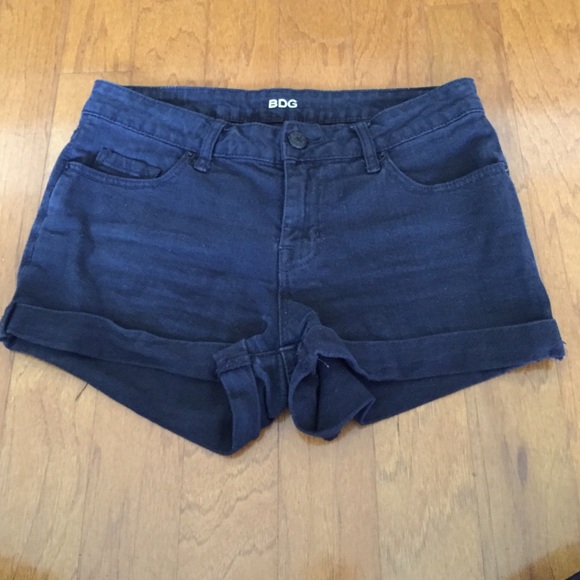 Black denim shorts