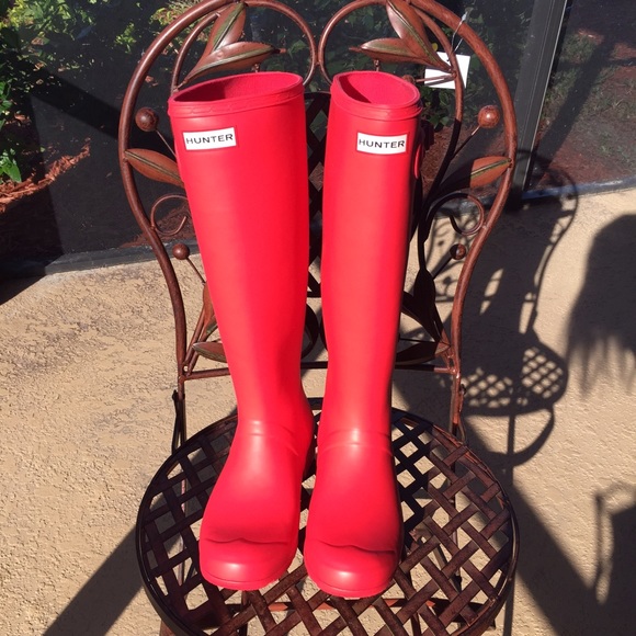 Hunter Boots - NWOT Bright Coral Packable Hunter Rainboots