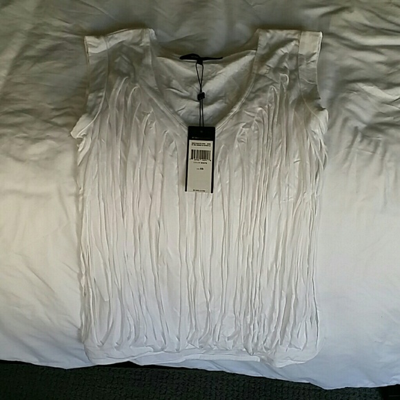 Brand new BBC shredded look white shirt