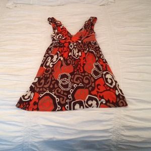 Orange, brown and white Milly sundress