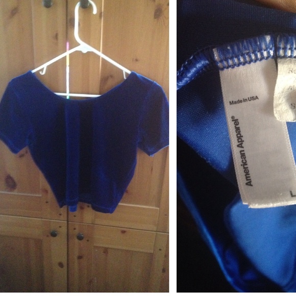 American apparel velvet crop top