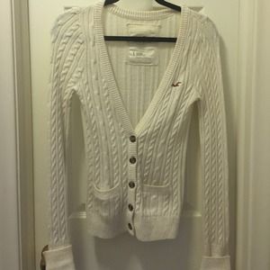 White knitted cardigan