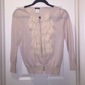 Light pink ruffled cardigan