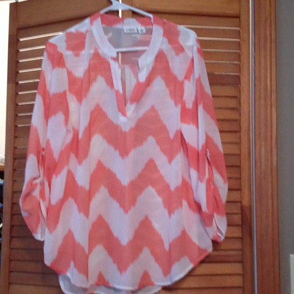 Peach striped dress shirt