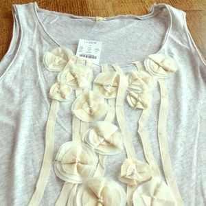 NWT🌟 J CREW Jersey Tank with Flower Accent size L