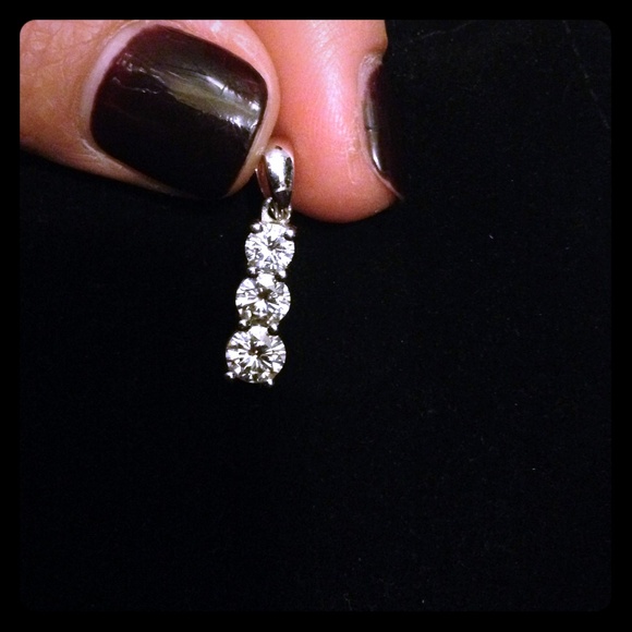 Authentic Moissanite 14k White Gold 1.75ct Pendant