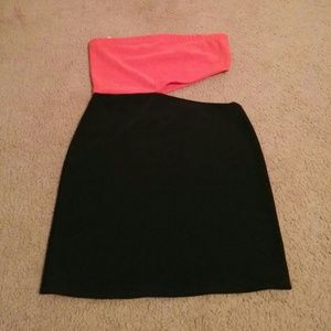 Orange and black dress