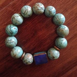 Turquoise/Cobalt stretch bracelet