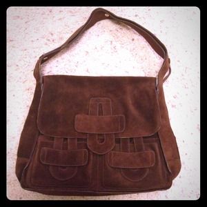 Tila March brown suede bag