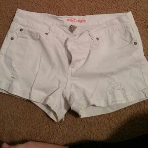 White Jean shorts