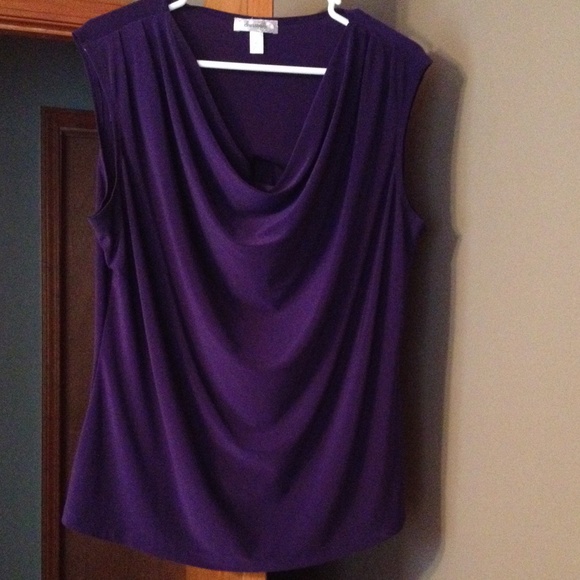 Deep purple cowl neck sleeveless shirt