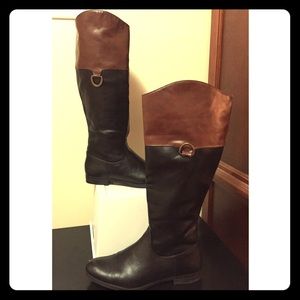 Dual toned brown and black boots