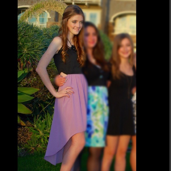 Purple High-low cut out dress