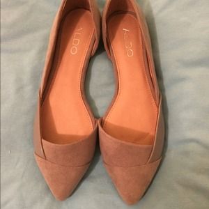 Women shoes gray flats suede aldo size 7.5