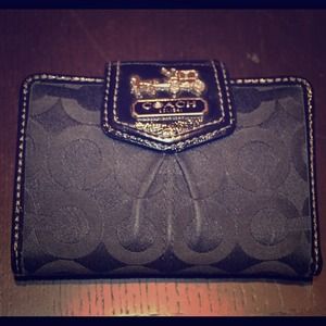Coach black monogram wallet (small)