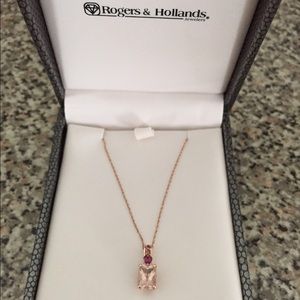 Rosegold morganite necklace