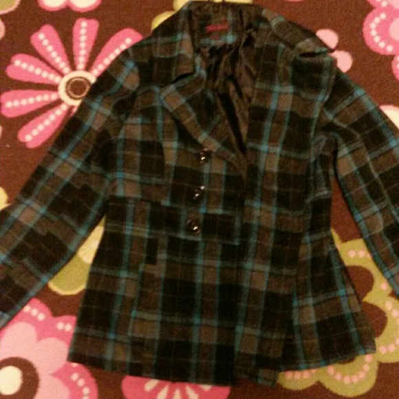 Blue and black pea coat. - Picture 1 of 1
