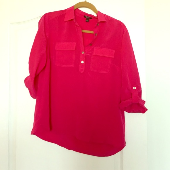 Ann Taylor silk pink blouse