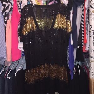 INC GOLD AND BLACK SEQUINS